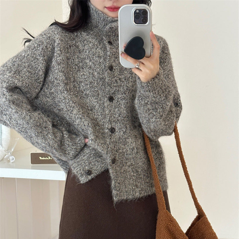 Damen Kuschelige Strickjacke mit feinen Knopfdetails und lässigem Schnitt Drune