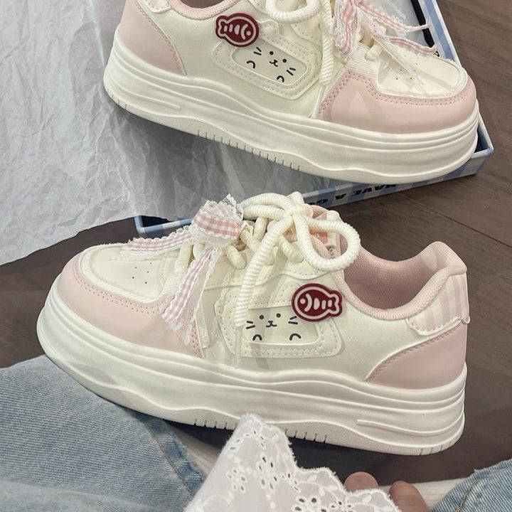 Damen Platform Sneakers mit verspielten Tiermotiven und bequemer Sohle Drune