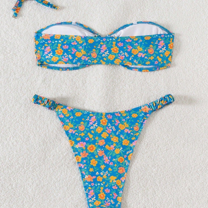 Damen Bandeau-Bikini mit viktorianischem Floralprint Drune