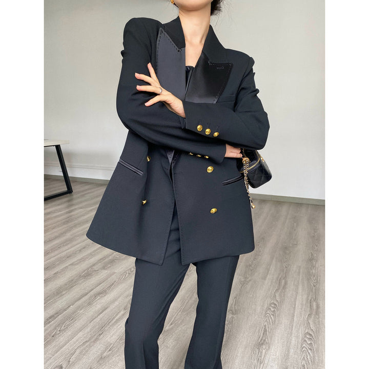 Damen Eleganter Doppeltreiher Blazer Drune