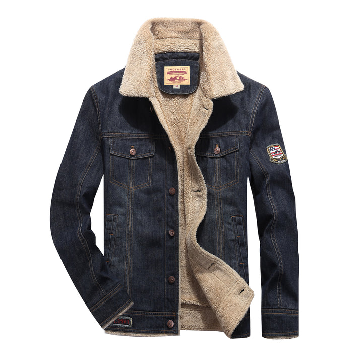 Herren Thermo-Jeans-Truckerjacke mit Teddyfutter und sherpaähnlicher Innenlage Drune