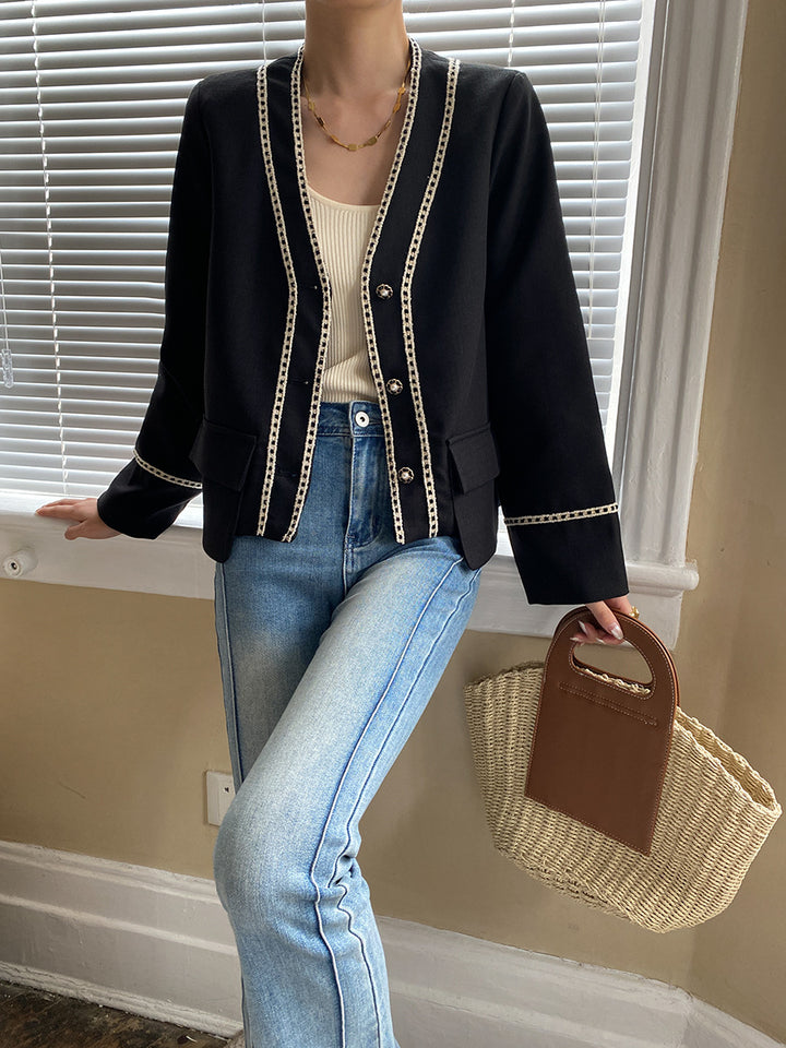 Damen Maßgeschneiderter Blazer mit dekorativem Besatz Drune