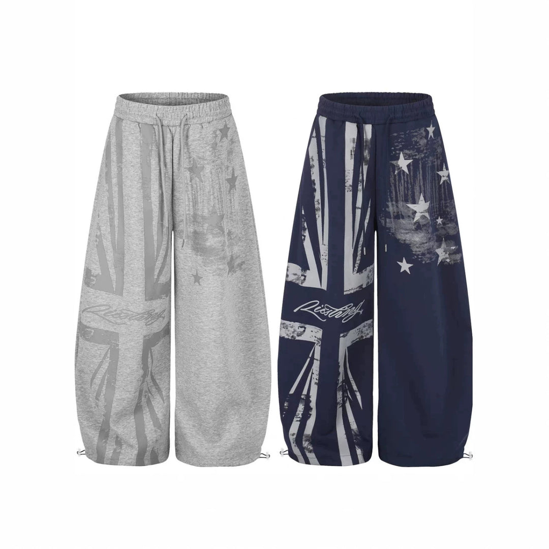 Damen Lässige Übergröße Sweatpants mit grafischen Designelementen Drune