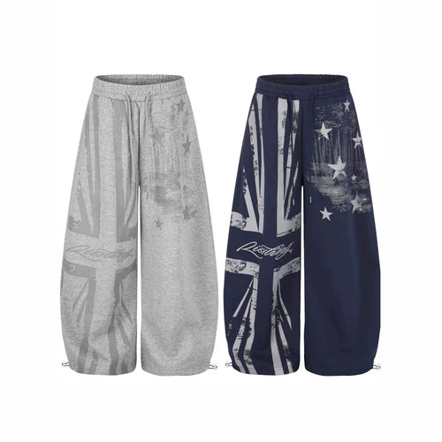Damen Lässige Übergröße Sweatpants mit grafischen Designelementen Drune