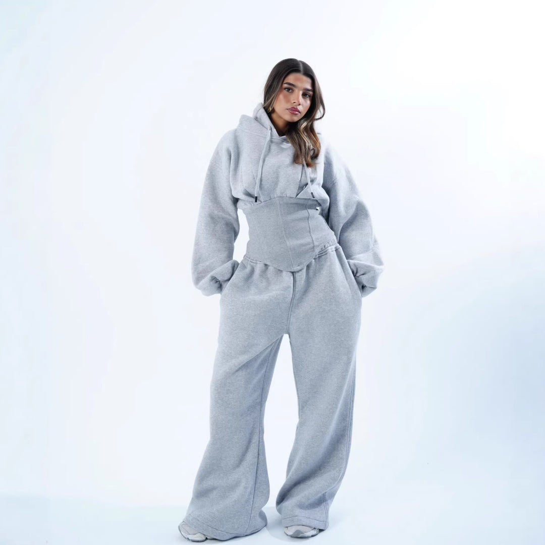 Damen lässiger Oversized Hoodie mit figurschmeichelndem Schnitt und weitem Bund Drune