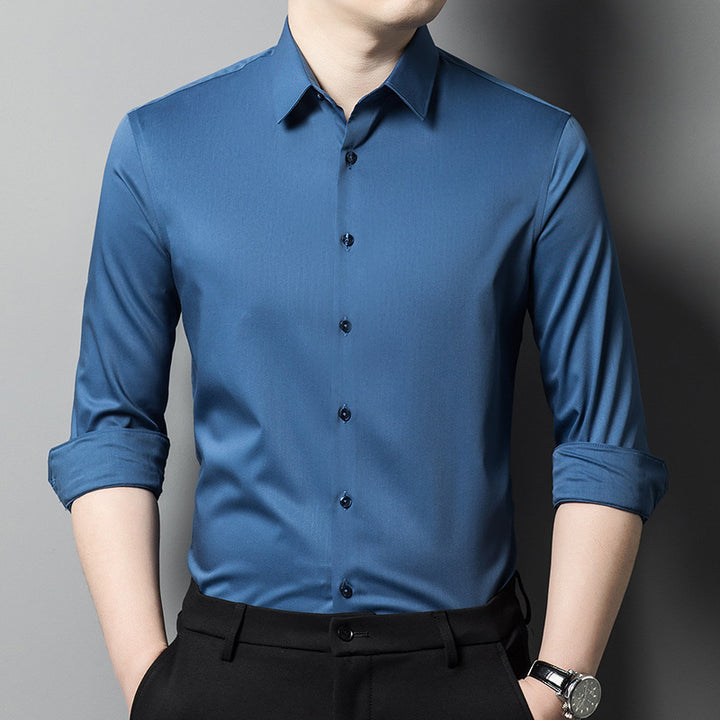 Herren Langarmhemd mit feinem Glanz und bequemer Passform Drune