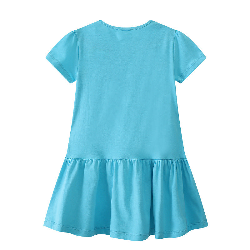 Mädchen Tüllkleid mit verspieltem Lama- und Traktor-Design Drune