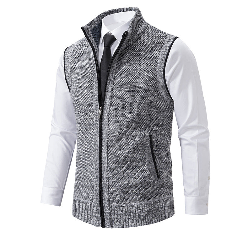 Herren Strickweste mit Reißverschluss und strukturiertem Design Drune