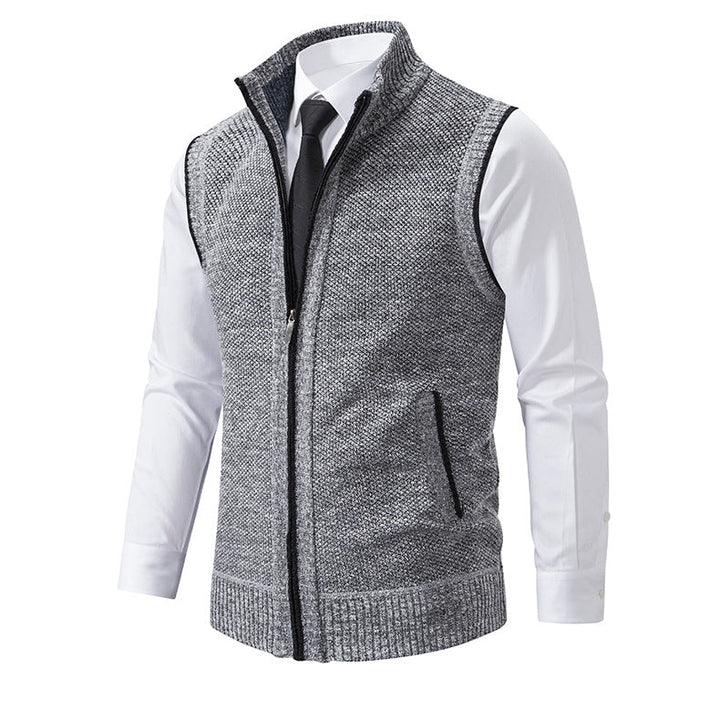 Herren Strickweste mit Reißverschluss und strukturiertem Design Drune