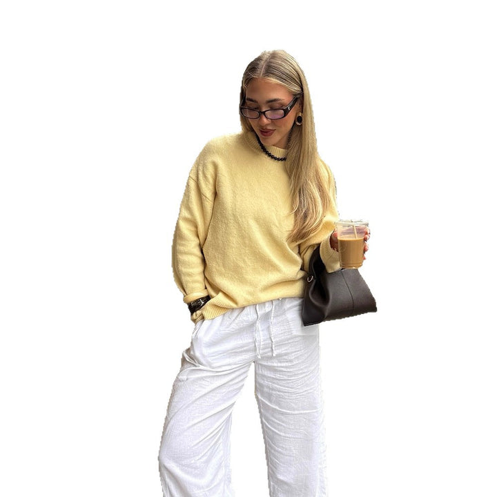 Damen Boxy Feinstrickpullover mit Raglanärmeln und geripptem Bündchen Drune