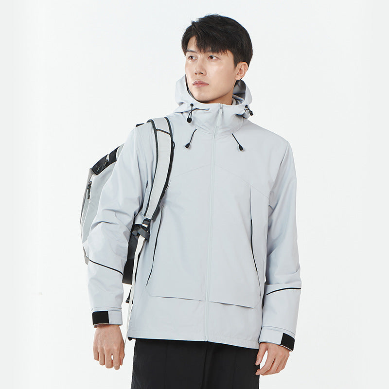 Damen Leichte wind- und wasserabweisende Softshell-Trekkingjacke mit verstellbarer Kapuze Drune