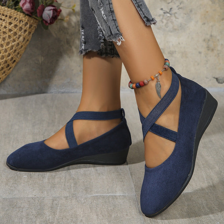 Damen modische und komfortable Ballerinas mit Glitzerelementen Drune