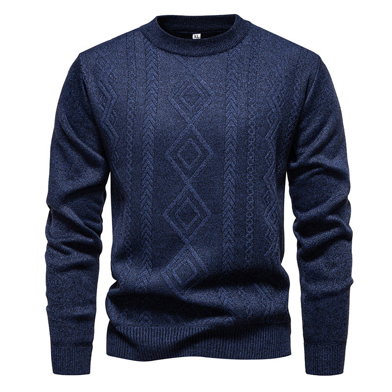 Herren Feinstrickpullover mit Rauten‑Jacquard und geripptem Saum Drune
