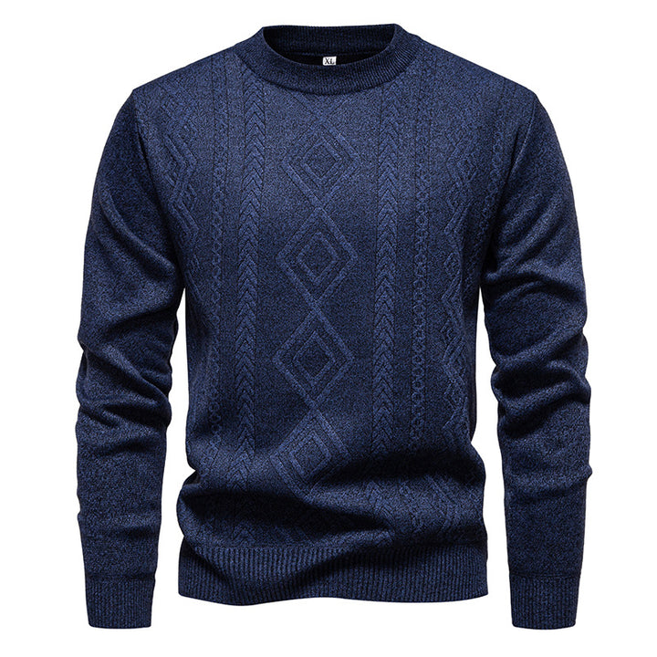 Herren Feinstrickpullover mit Rauten‑Jacquard und geripptem Saum Drune