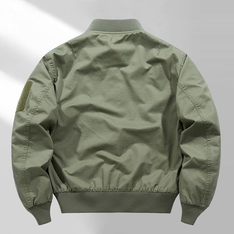 Herren  Canvas Zip-up Rippbündchen Utility-Jacke mit gewölbten Taschenpaneelen Drune