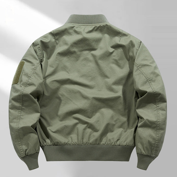 Herren  Canvas Zip-up Rippbündchen Utility-Jacke mit gewölbten Taschenpaneelen Drune