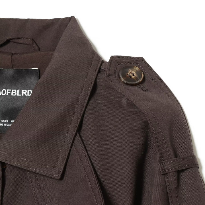 Damen Kurzes Cape-Trench mit taillierendem Bindegürtel und Schulterpatten Drune
