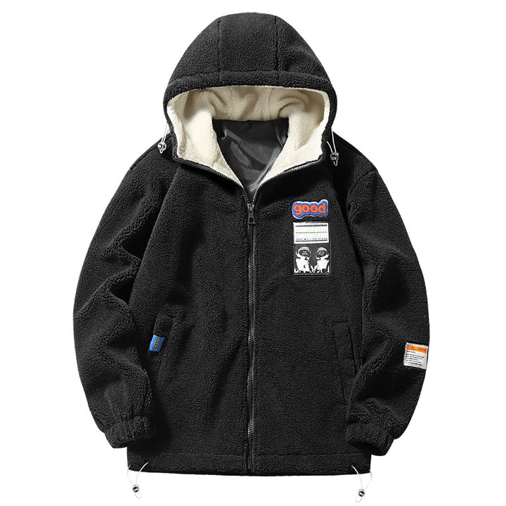 Herren Gemütliche Fleecejacke mit Kapuze Drune