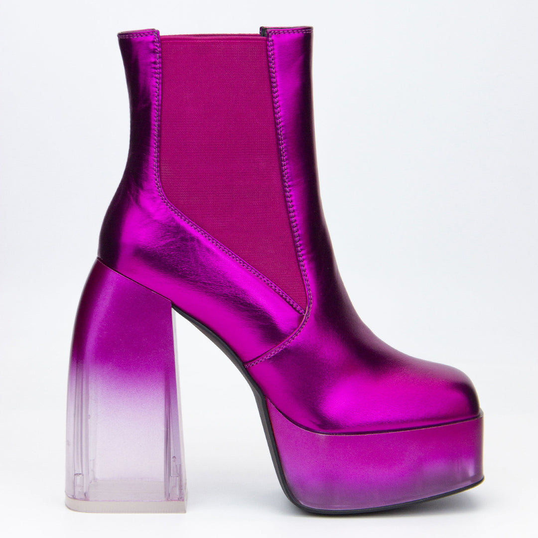 Damen Chunky Plattform Ankle Boots mit transparentem Blockabsatz Drune