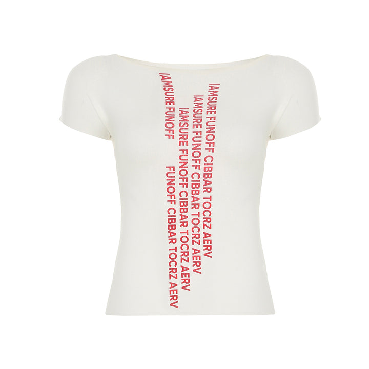 Damen T-Shirt mit grafischem Schriftzug und lässigem Schnitt Drune