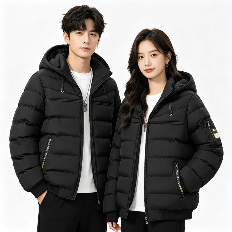 Herren Steppjacke mit Kapuze, winddichter Thermoisolierung und Utility-Taschen Drune