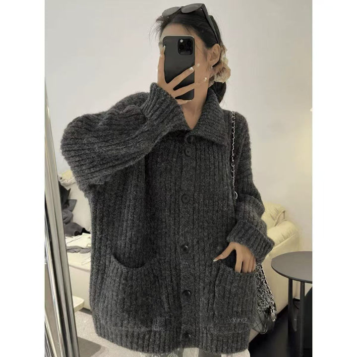 Damen Kuscheliger Grobstrick Cardigan Drune