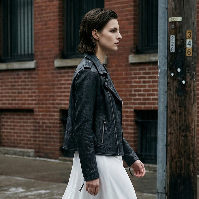 Damen Stylische Bikerjacke aus hochwertigem Leder Drune