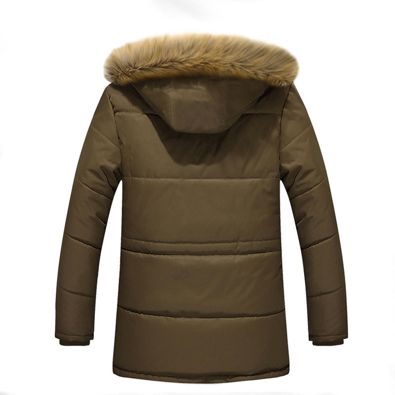 Herren Wattierter Parka mit abnehmbarer Kunstfellblende, Teddyfutter und Windschutz Drune