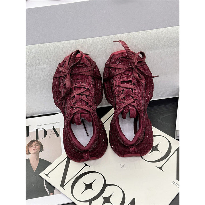 Damen Sportliche glitzernde Chunky-Sneaker mit gepolstertem Komfort Drune