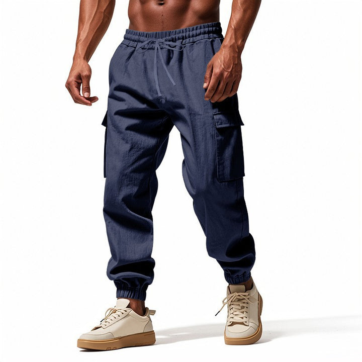 Herren Cargo-Jogginghose mit seitlichen Reißverschlusstaschen und elastischem Bund Drune