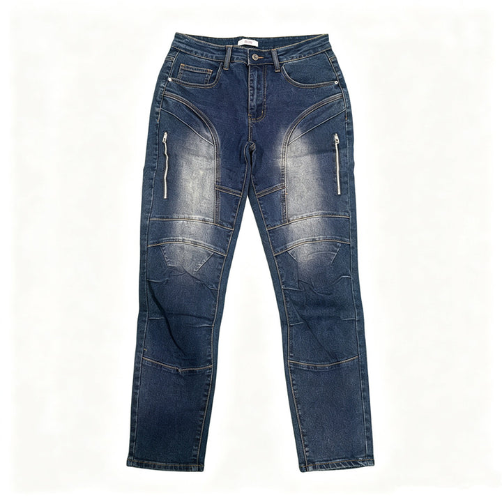 Herren Modische Cargo-Jeans mit Reißverschluss Drune