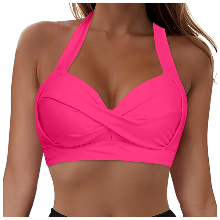 Damen Modisches Bikinioberteil mit Wickeldesign Drune
