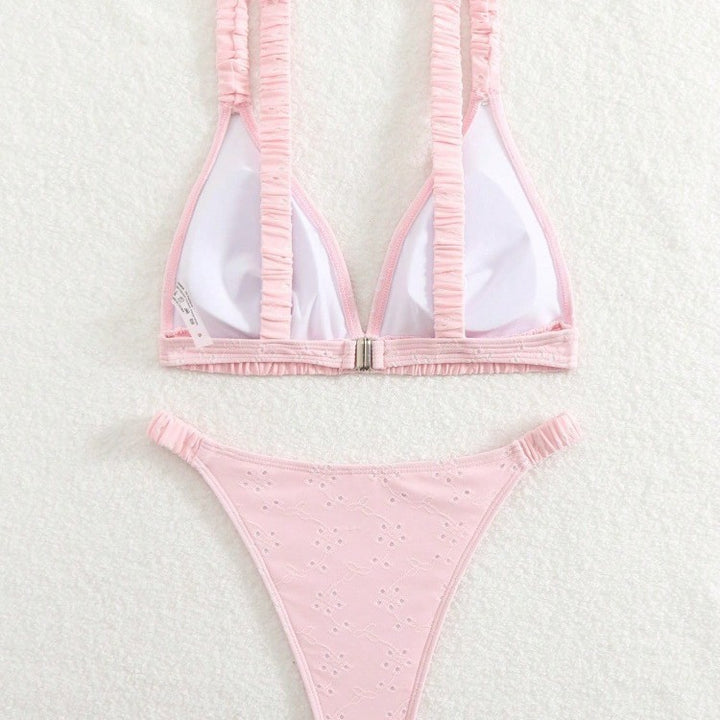 Damen Triangel-Bikini-Set mit verspieltem Rüschendesign Drune