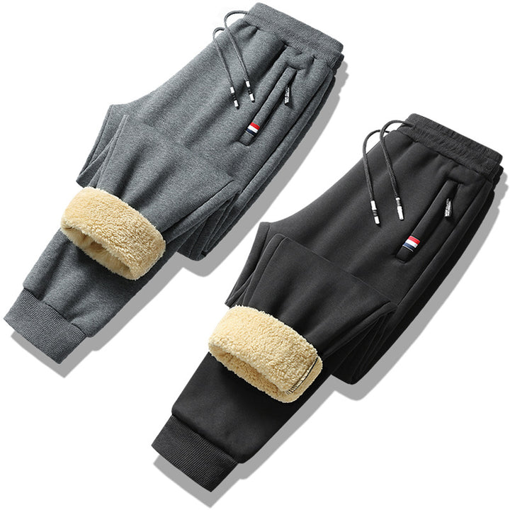 Herren Fleecegefütterte Jogginghose mit Teddyinnenfutter, Kordelzug und schmaler Bündchenpassform Drune