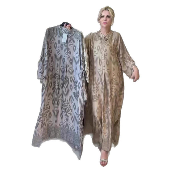 Damen Maxi-Kleid mit feinem Muster Drune