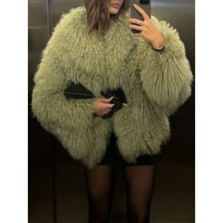 Damen Kuschelige Teddyjacke im oversized Schnitt mit voluminösen Ärmeln Drune