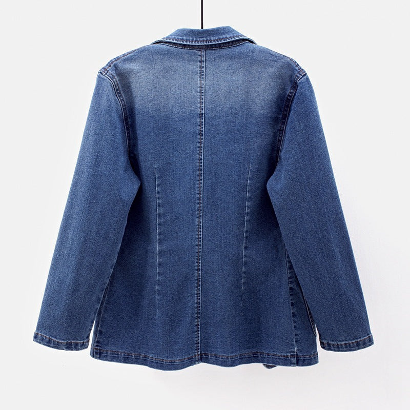 Drune | Denim Jean Blazer Damen - Lässig - Unifarben