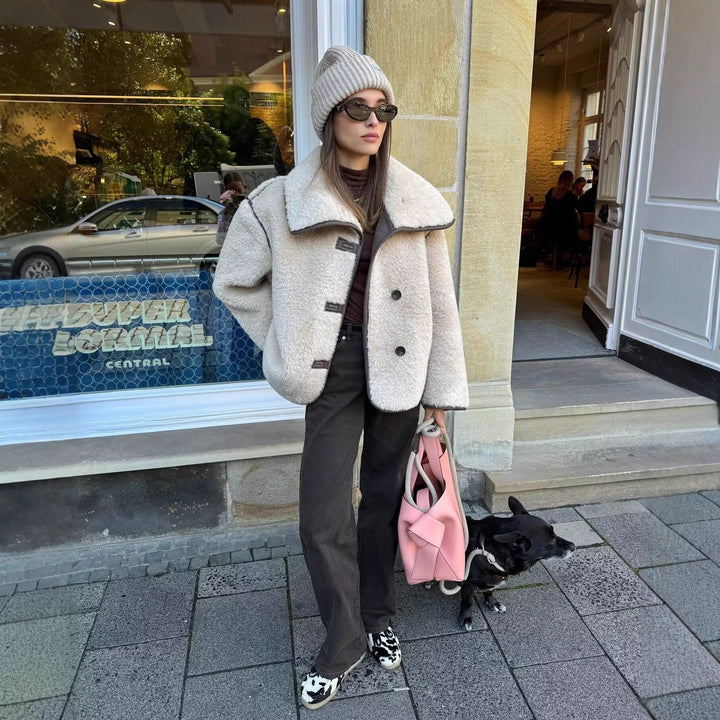 Damen kuschelige Teddyjacke Drune