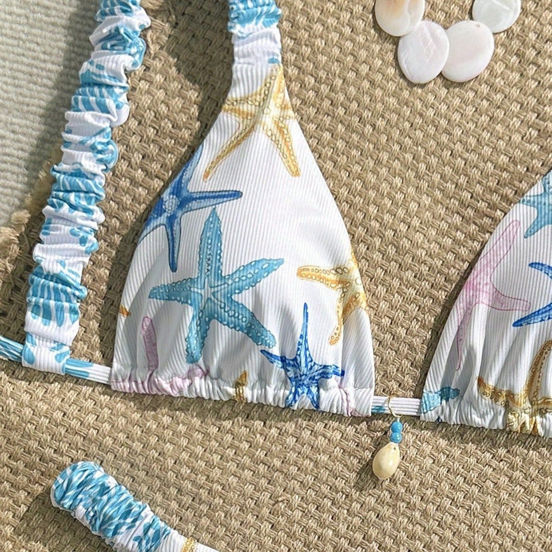 Damen Triangel-Bikini mit maritimem Sternenmotiv Drune