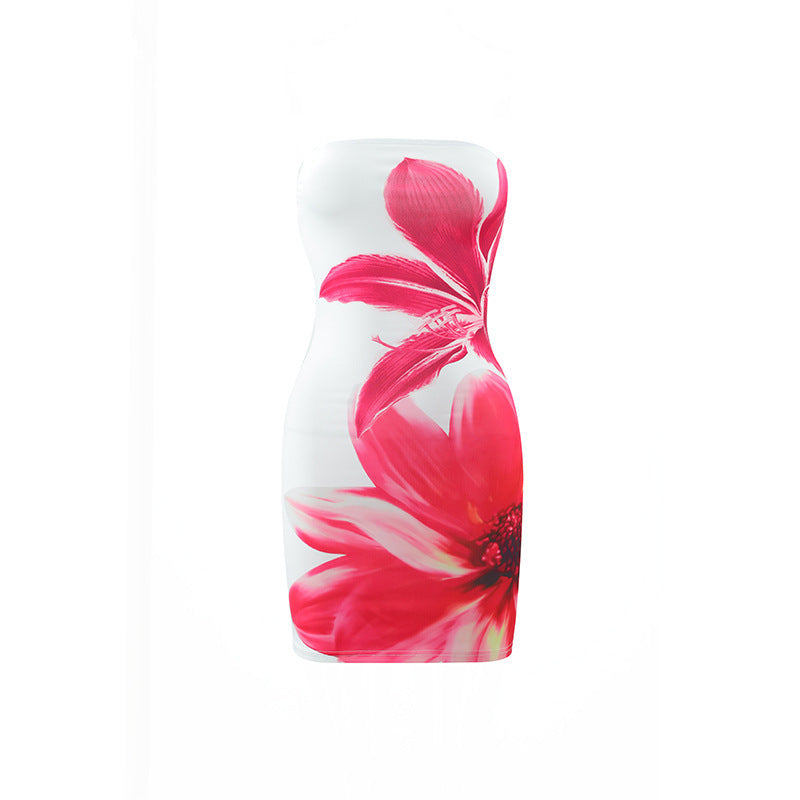 Damen Minikleid mit floralem Print und figurbetontem Schnitt Drune