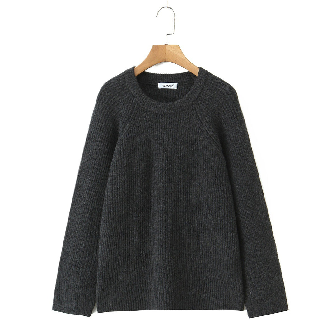 Damen Kuscheliger Strukturpullover mit Rundhalsausschnitt Drune