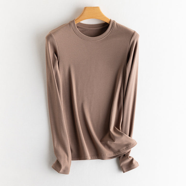 Damen Feines Ripp-Langarmshirt mit Rollkragen und Volantkanten Drune