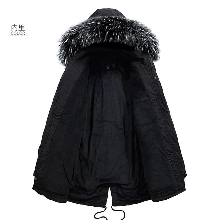 Herren Urbaner Thermo-Parka mit Kunstfellkapuze, Multifunktionstaschen und Taillenregulierung Drune