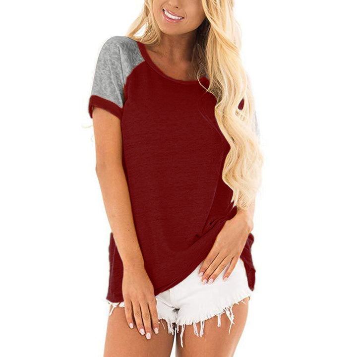 Damen lässiges Raglan T-Shirt mit Kontrastärmeln Drune