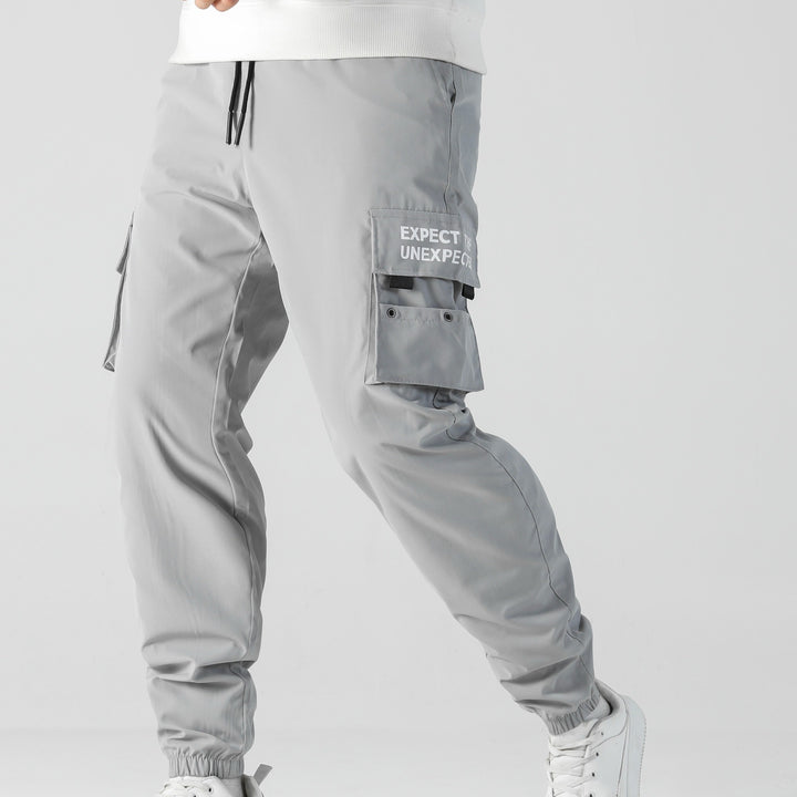 Herren Tapered Cargo-Jogginghose mit elastischem Bund, Multifachtaschen & Bündchen Drune