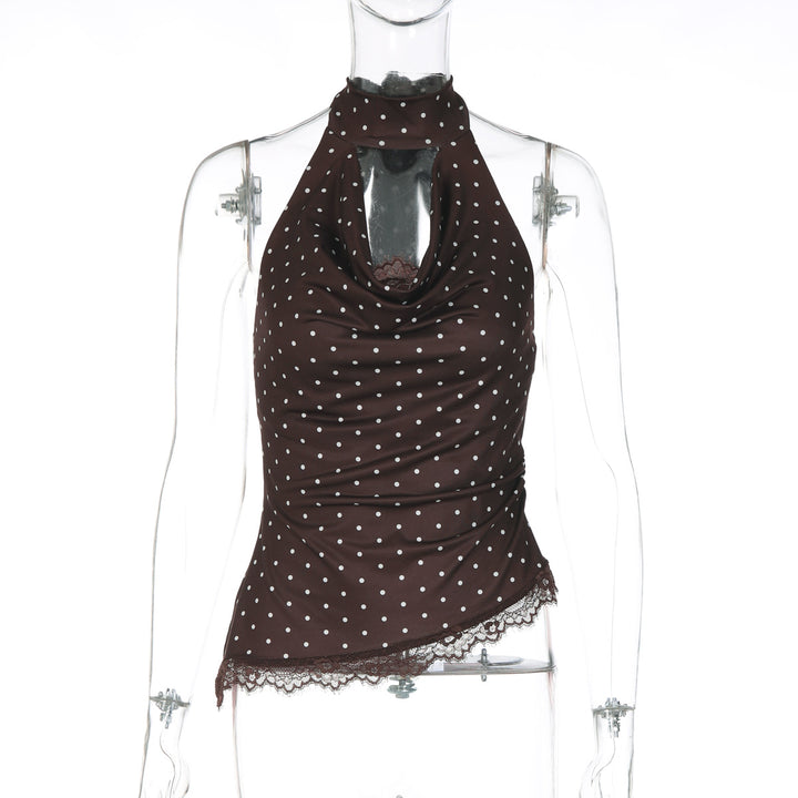 Damen Figurnahes Haltertop mit verspieltem Punktedesign Drune