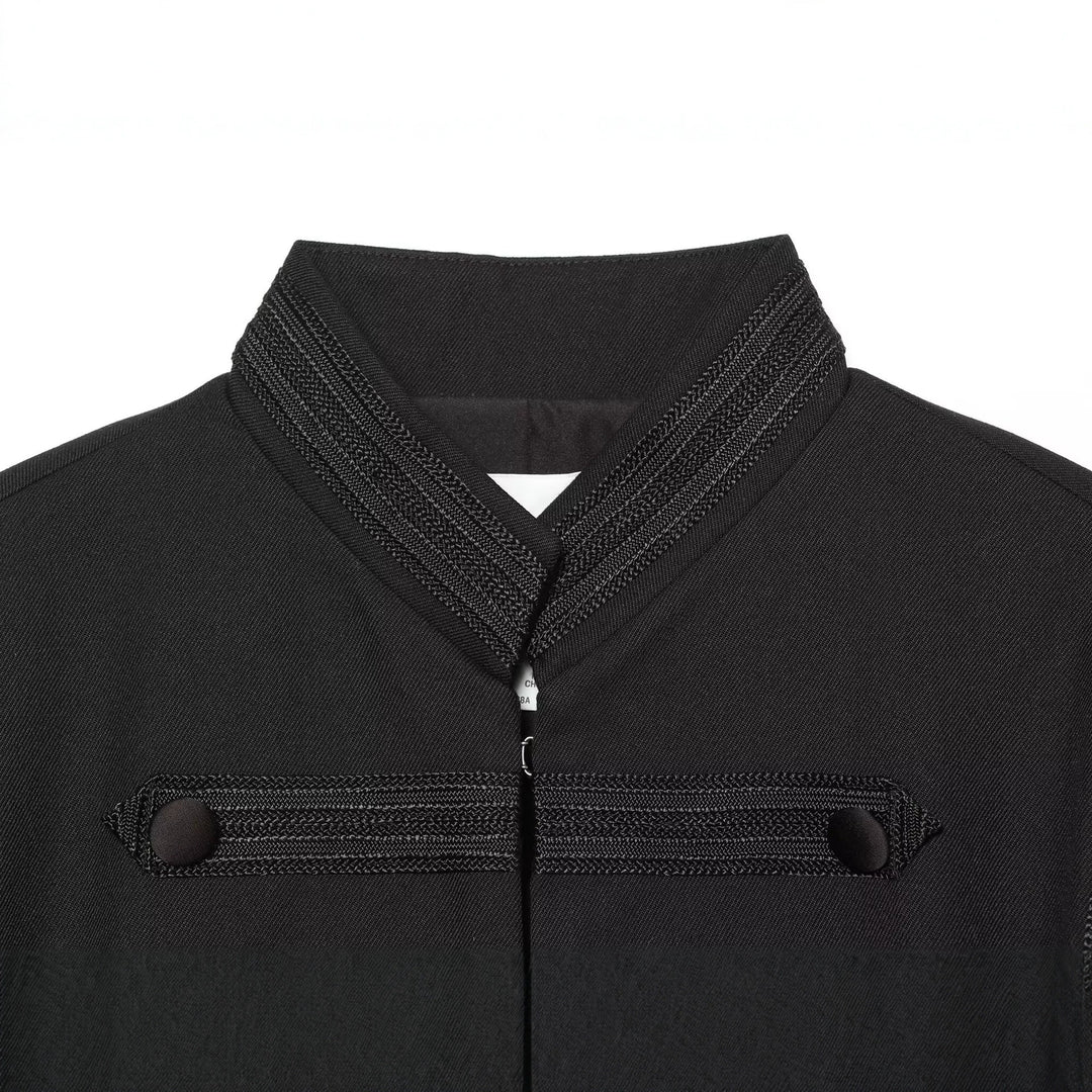 Damen Cropped-Kastenjacke im historischen Militärstil mit Zierriegeln Drune