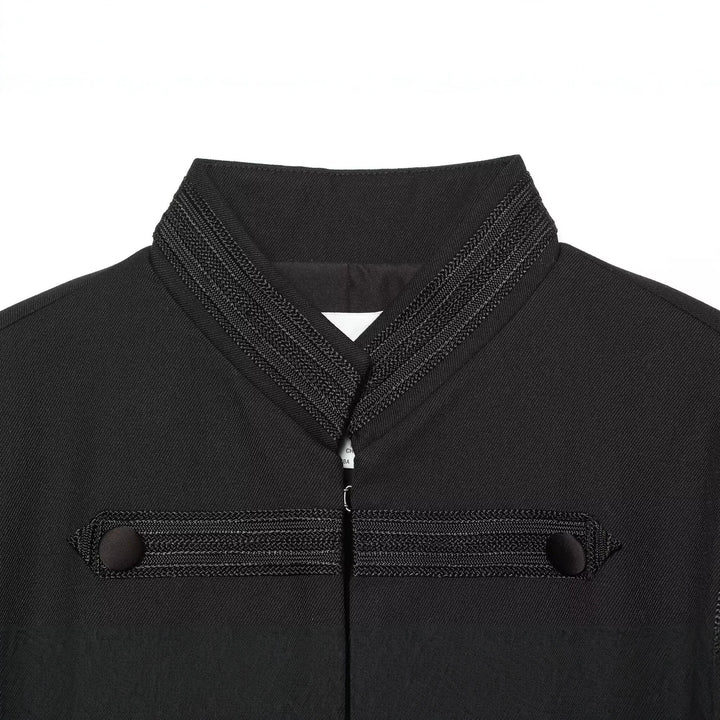 Damen Cropped-Kastenjacke im historischen Militärstil mit Zierriegeln Drune