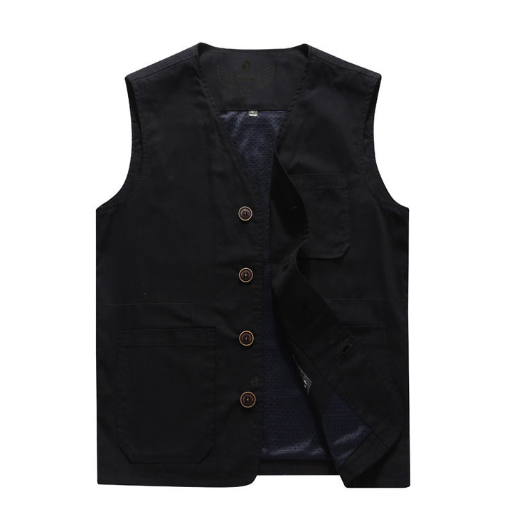 Herren Canvas-Utilityweste mit Netzfutter und Mehrfachtaschen Drune