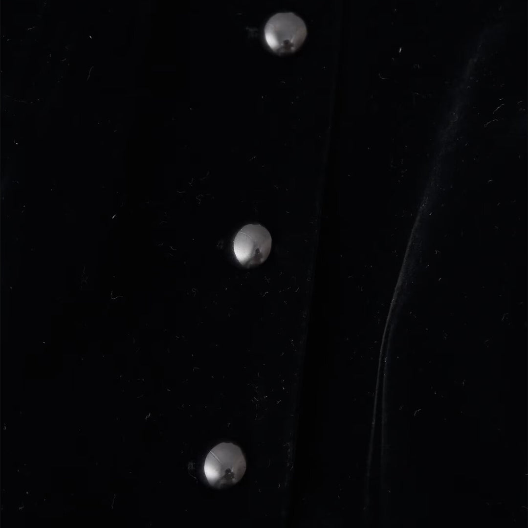 Damen nan taillierte Samtjacke mit Stehkragen Cut-Out und asymmetrischem Schößchen Drune